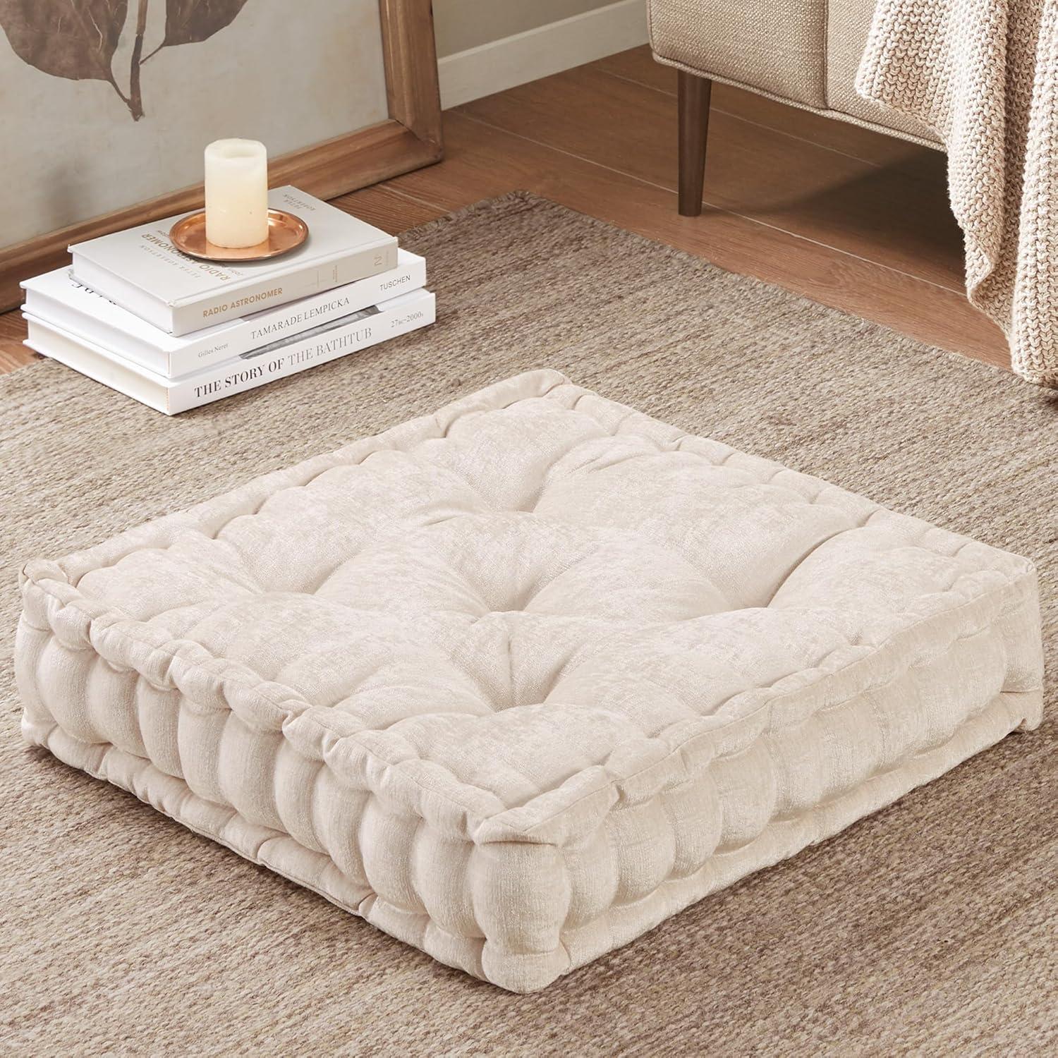 Intelligent Design Azza Poly Chenille Square Floor Pillow Cushion