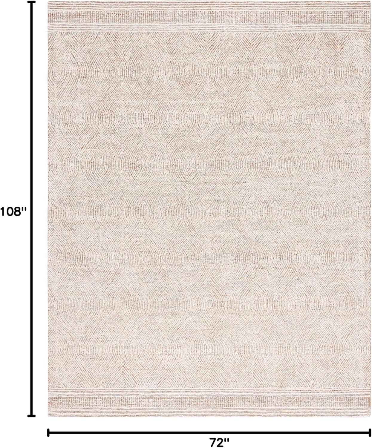 Abstract ABT340 Handmade Indoor Area Rug - Ivory/Rust - 6'x9' - Safavieh
