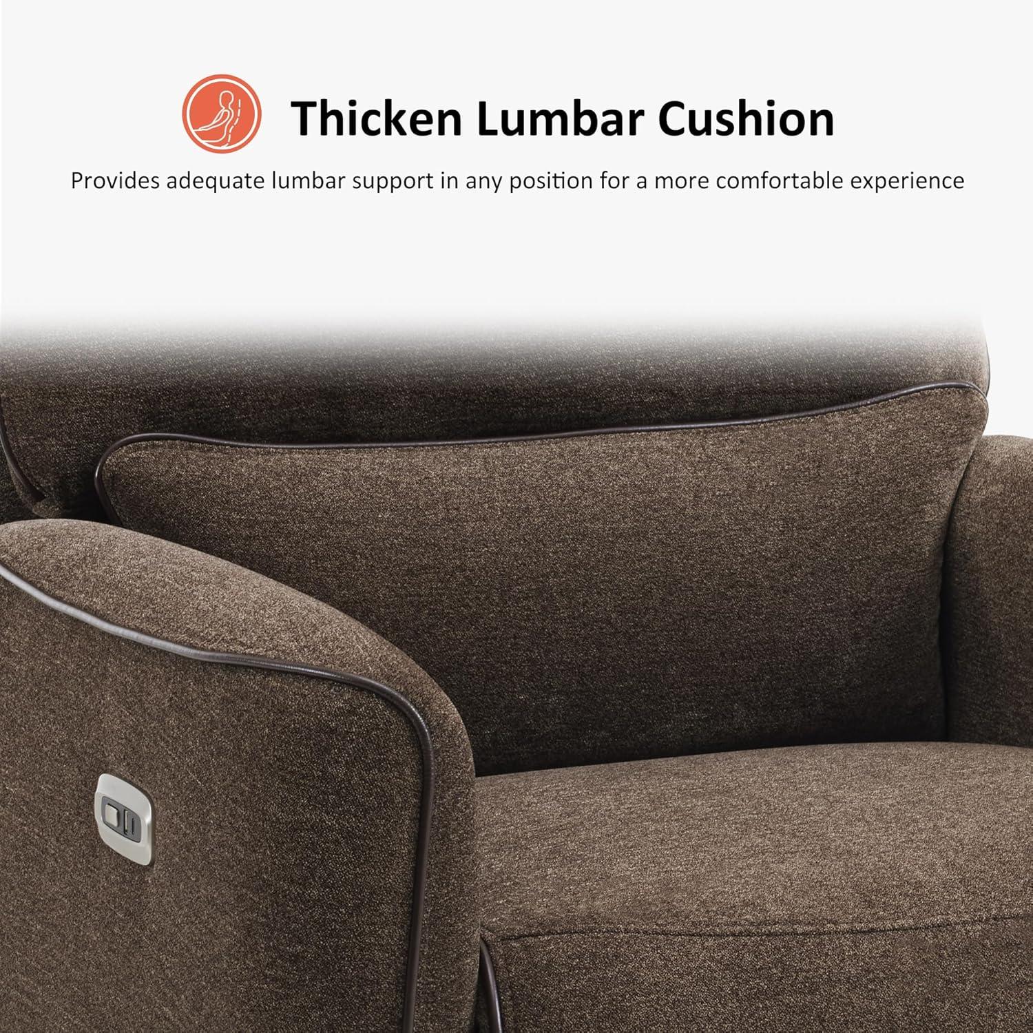 Swivel Glider Power Recliner Chair, Electric Rocker Recliner Chairs with USB Ports For Nursery, Fabric