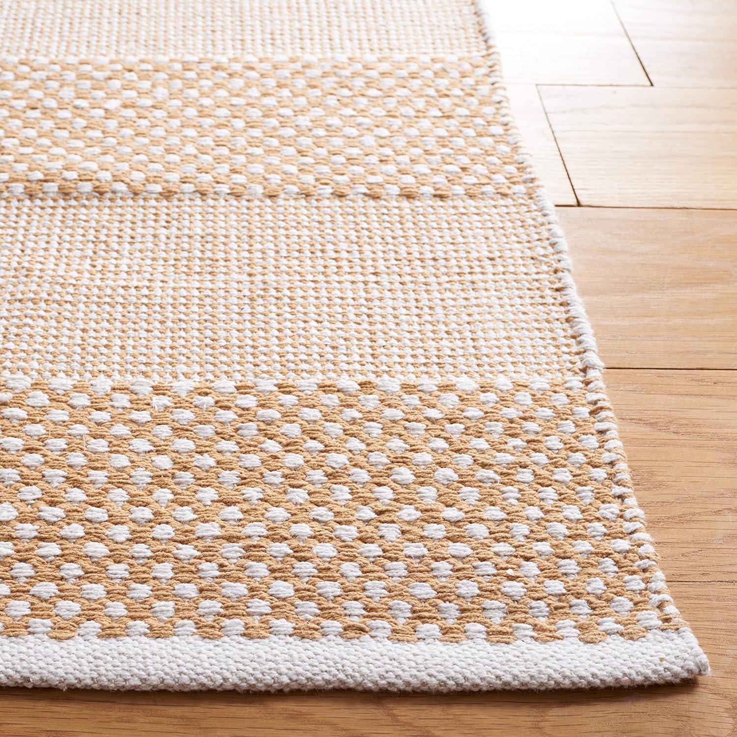 Striped Kilim STK802 Hand Woven Area Rug - Ivory/Gold - 8'x10' - Safavieh.