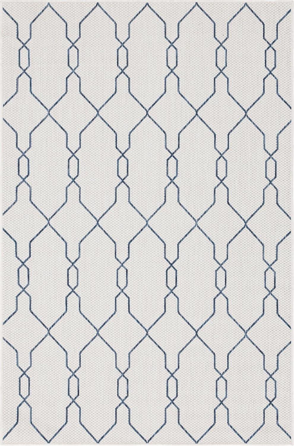 Unique Loom 5' 1 x 8' 0 Rectangle Indoor/Outdoor Trellis Ivory Area Rug