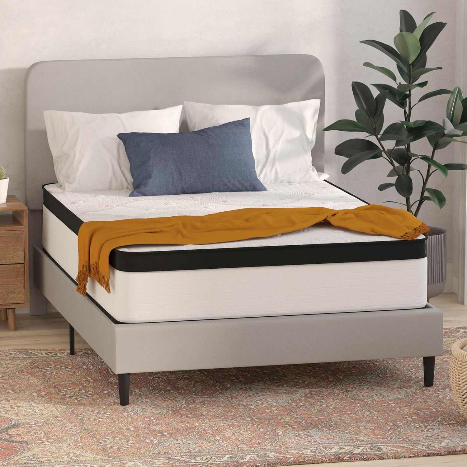 Flash Furniture 12" Hybrid Firm Pocket Spring Mattress, Full Mattress in a Box-Premium Mattress