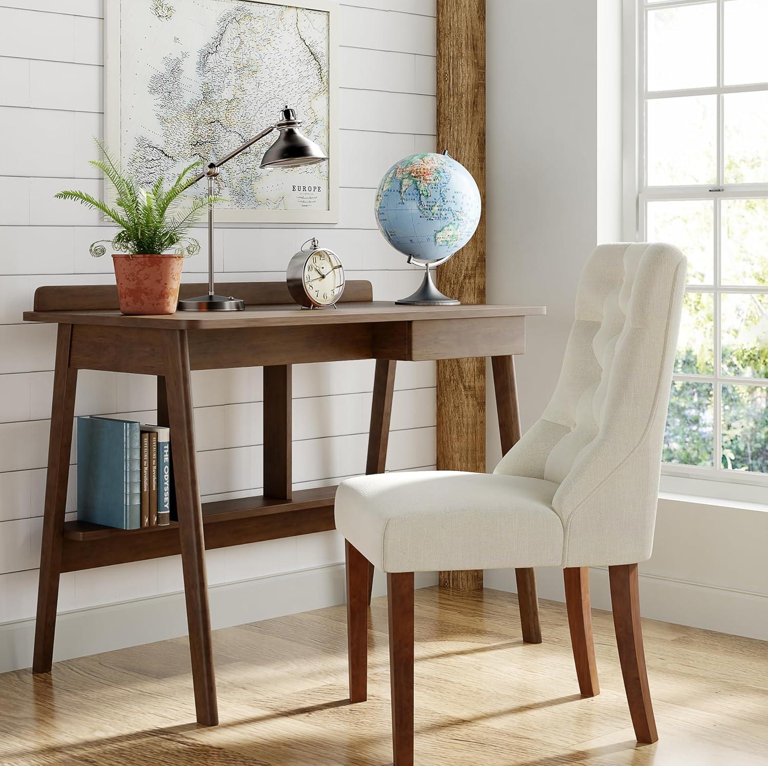 Set of 2 Elmhurst Tufted Side Chair Vintage Cream - Finch: Upholstered, Contoured Back, Wooden Legs