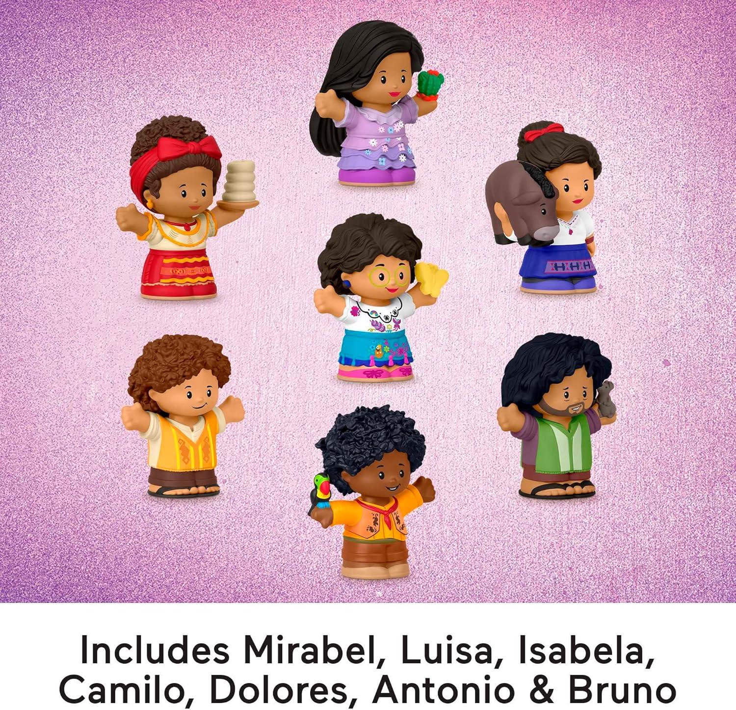 Fisher-Price Little People Toddler Toys Disney Encanto Figure Pack with 7 Characters for Pretend Play Ages 18+ Months