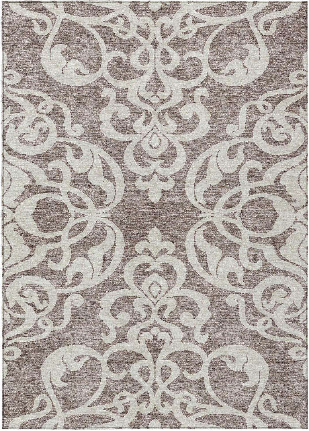 Chayden Washable Damask Indoor / Outdoor Rug