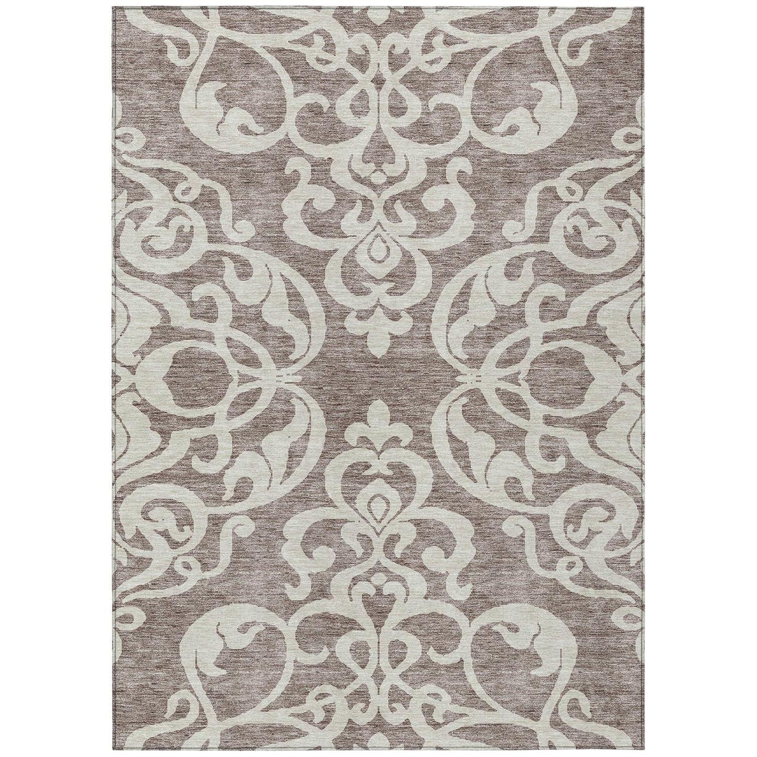 Chayden Washable Damask Indoor / Outdoor Rug