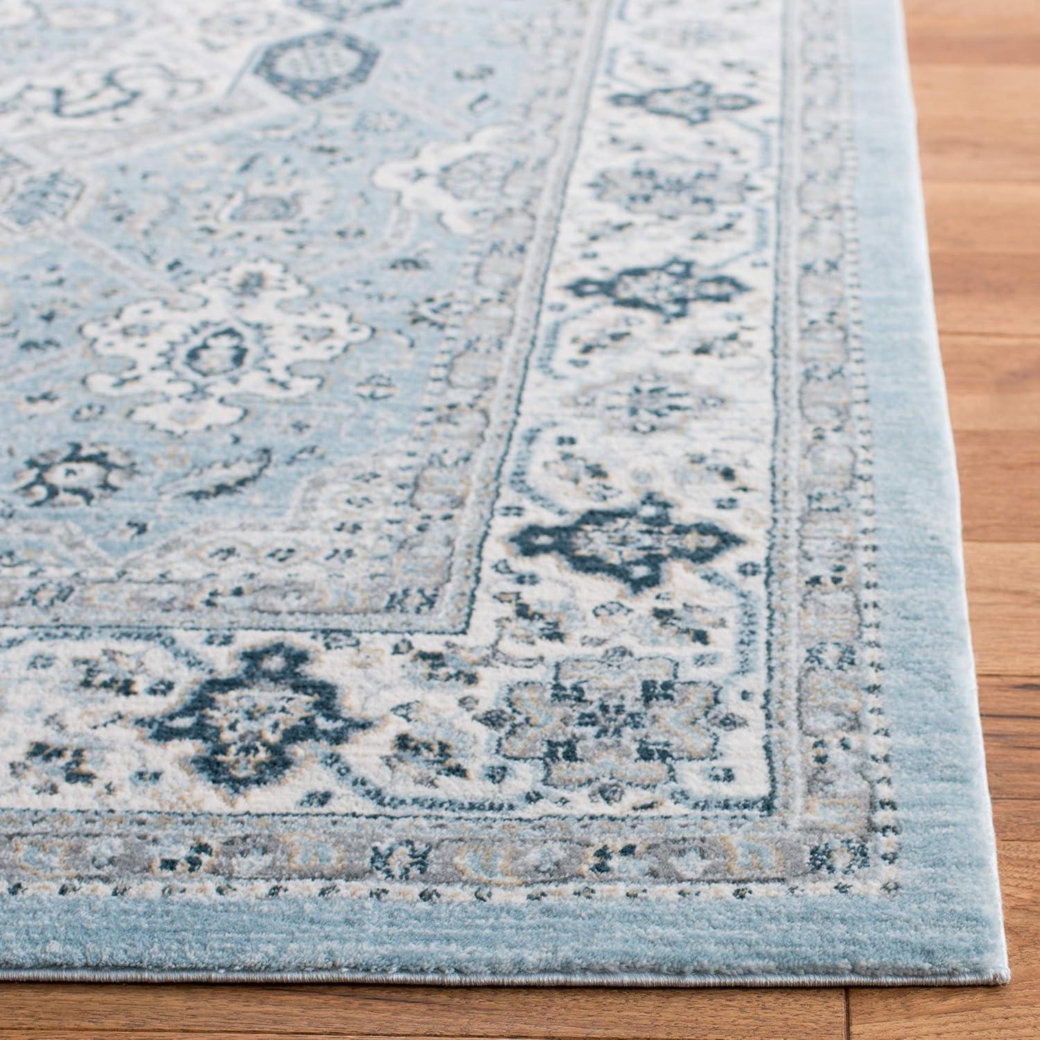 Isabella ISA916 Power Loomed Accent Rug - Blue/Creme - 2'2"x5' - Safavieh