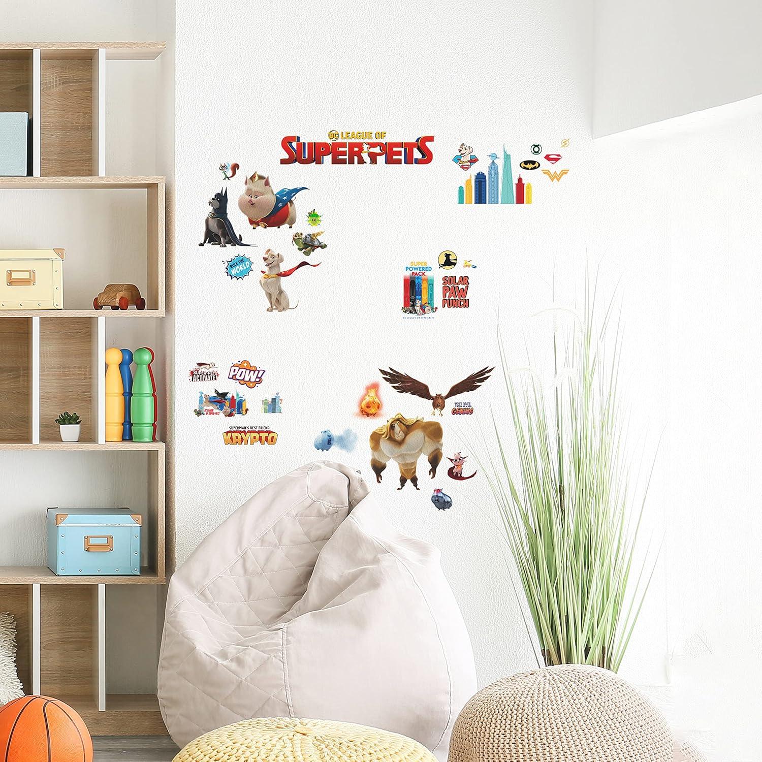 RoomMates DC League of Super-Pets Kids' Peel and Stick Wall Decals