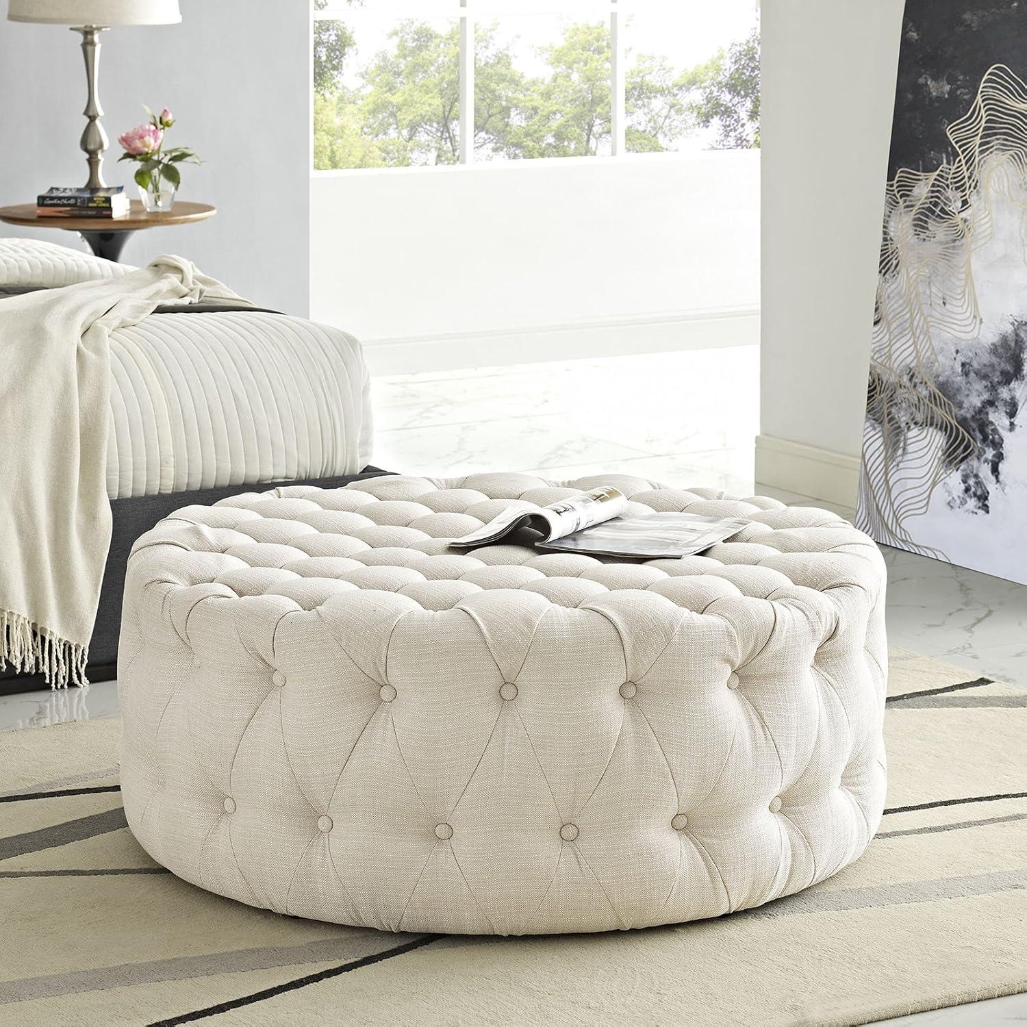 Modway Copper Grove Harrison Blue Amour Fabric Ottoman