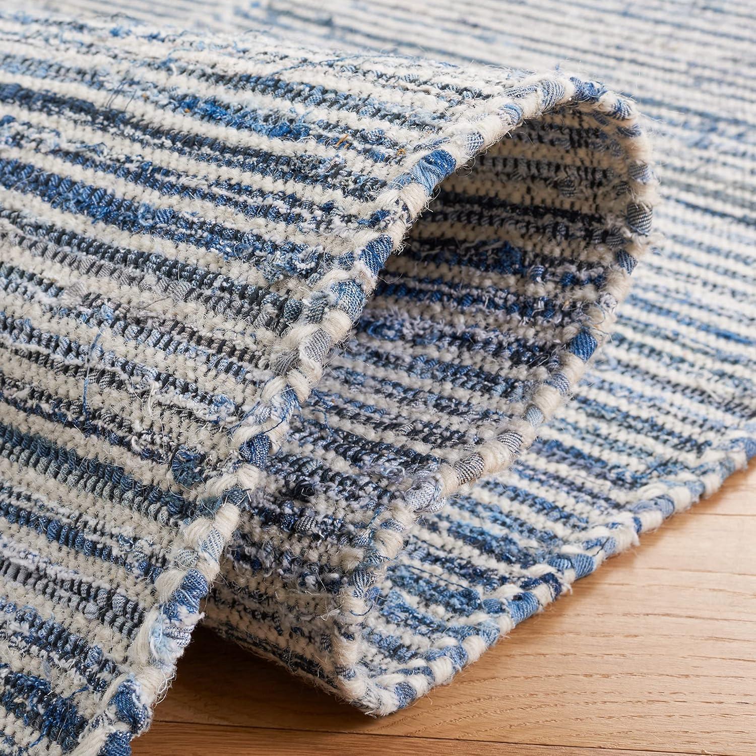 Kilim KLM310 Hand Woven Area Rug - Blue/Ivory - 4'x6' - Safavieh.