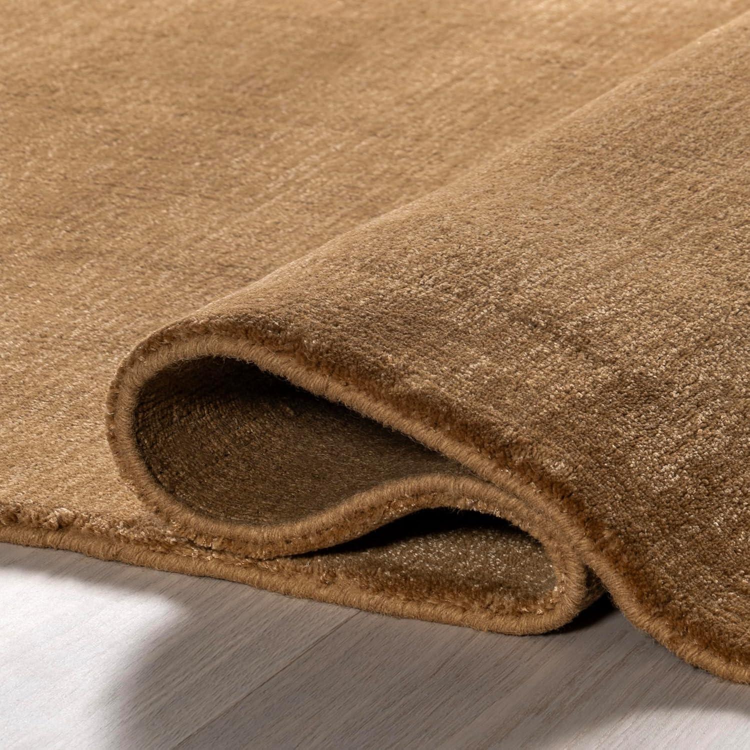 Wheat Flat Woven Handmade Wool-Blend Rectangular Area Rug