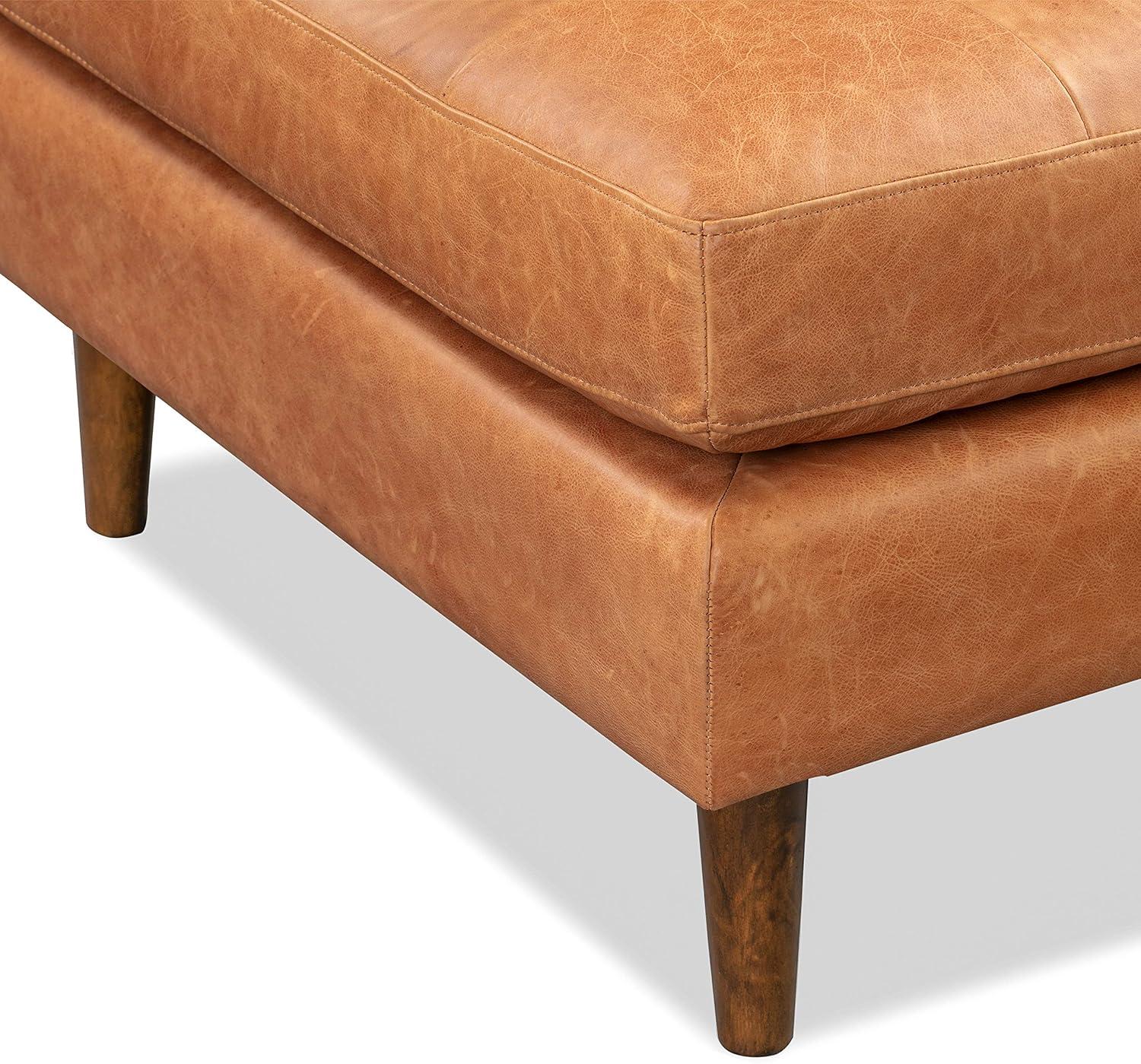 Athan Full-Grain Italian Genuine Leather Bench