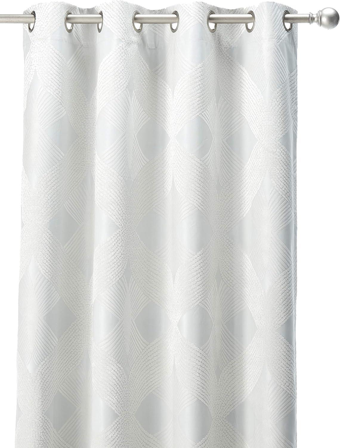 Madison Park Bentley Ogee Knitted Jacquard Geometric Total Blackout Single Curtain Panel