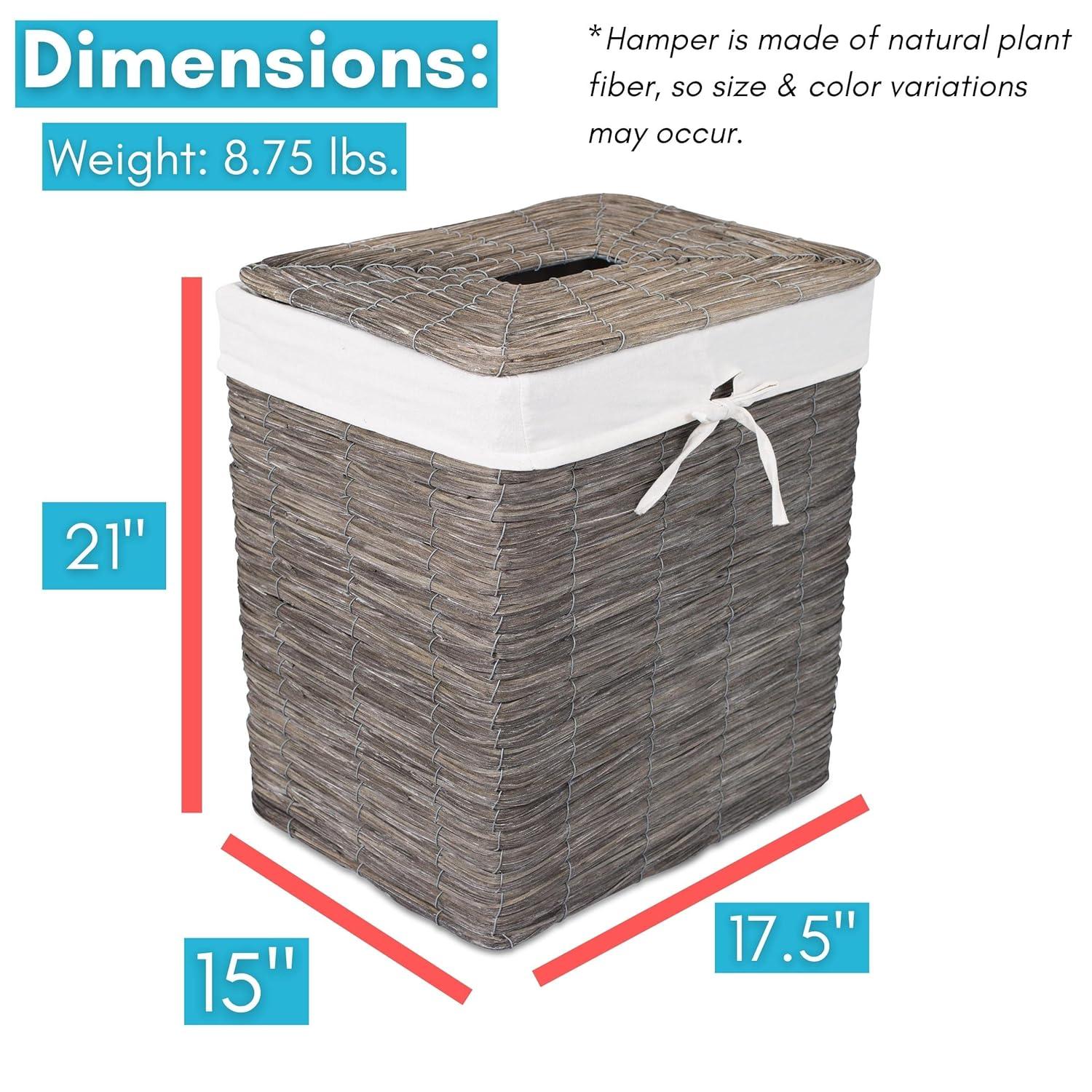 BirdRock Home Wicker Laundry Hamper with Handles