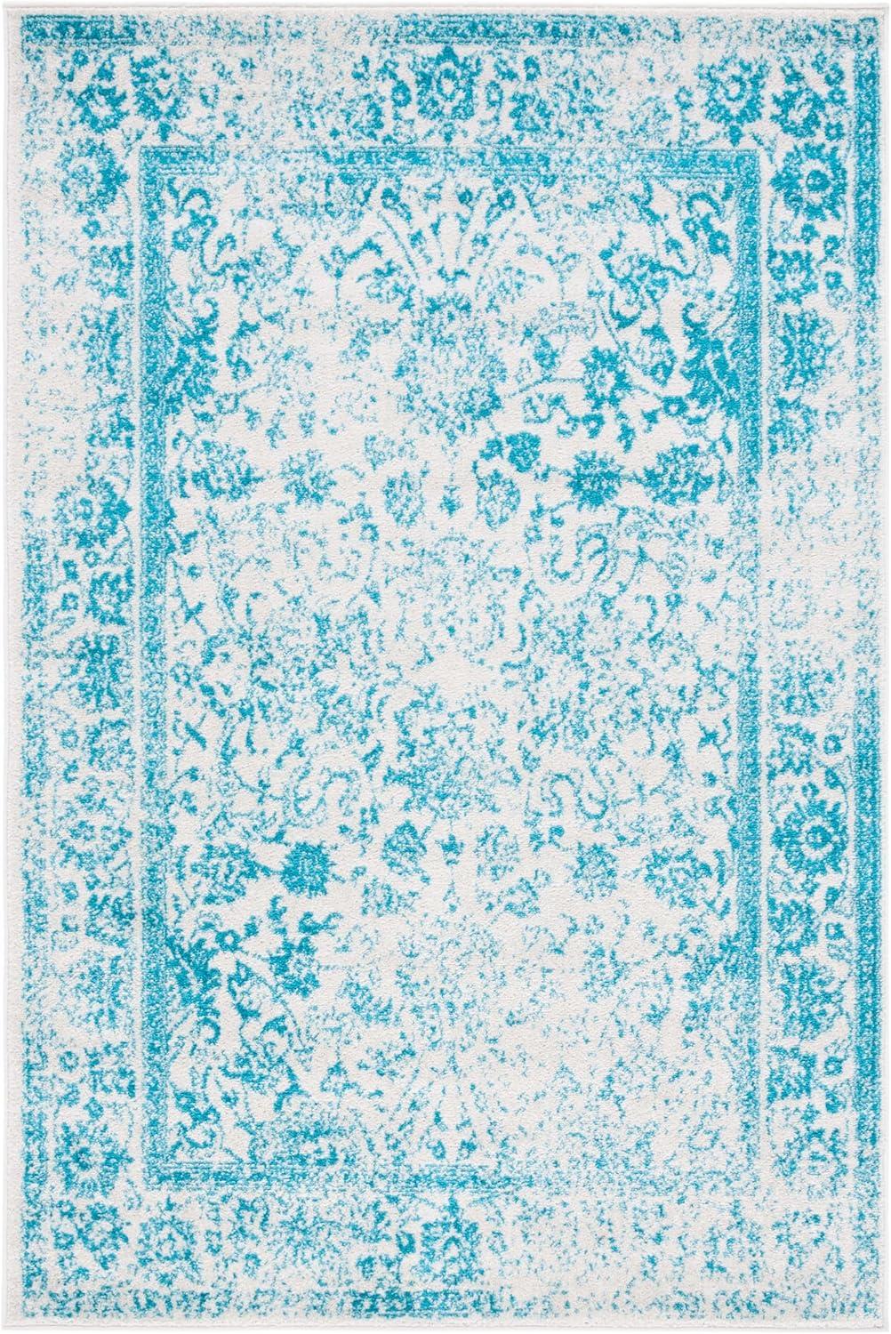 Adirondack ADR109 Machine Made Indoor Area Rug - Ivory/Teal - 6'x9' - Safavieh