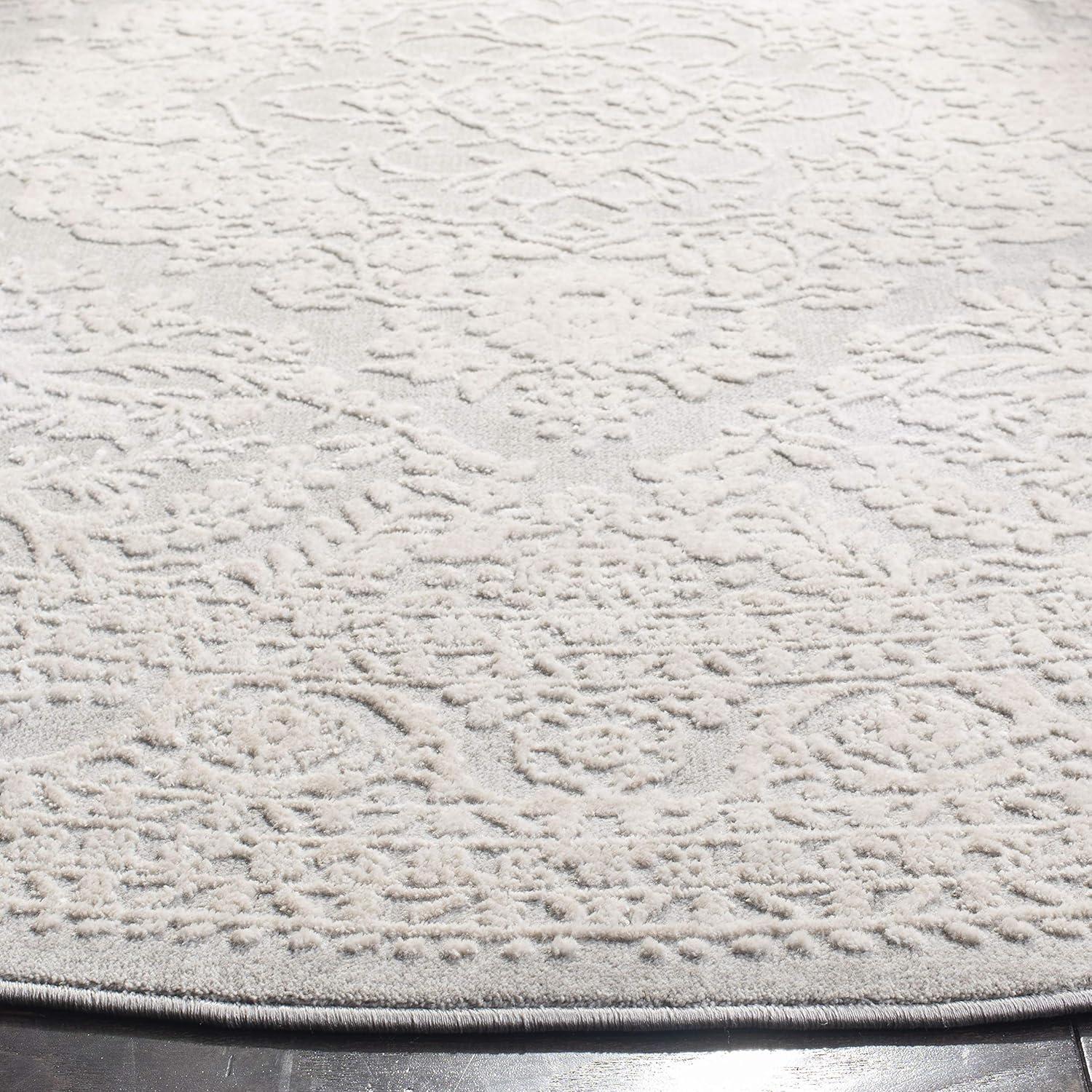 Reflection RFT668 Power Loomed Runner Rug - Light Grey/Cream - 2'3"x12' - Safavieh.