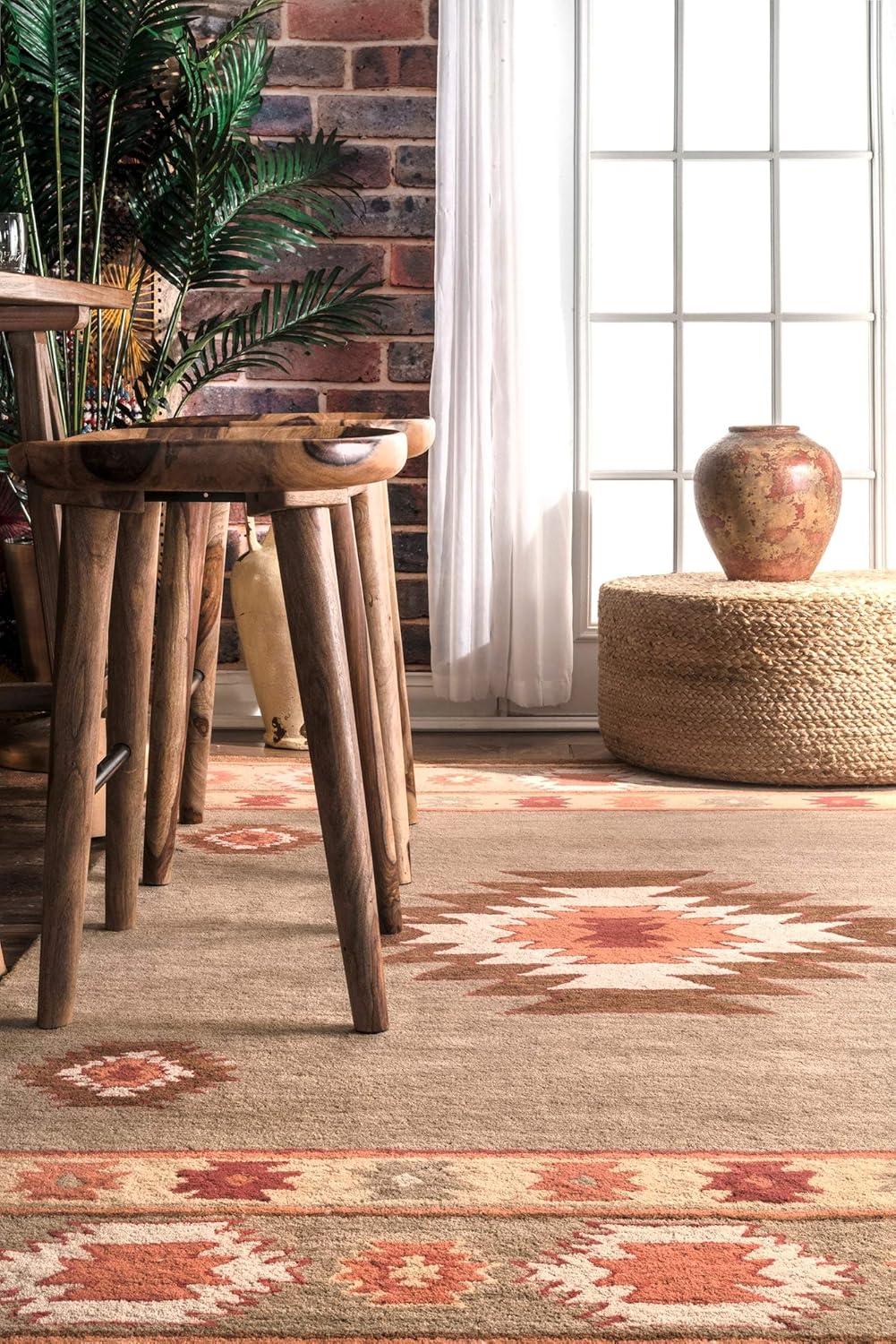 Shyla Abstract Sage Doormat 3 ft. x 5 ft. Area Rug