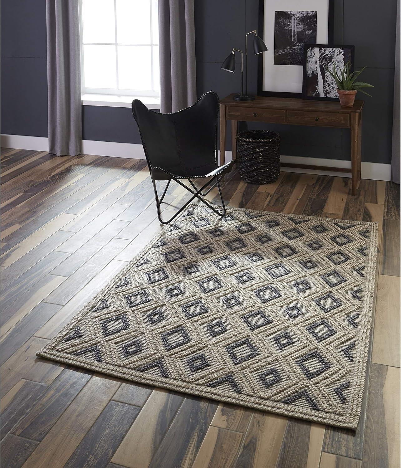 Momeni Andes Hand Woven Wool and Viscose Beige Runner 2'3" X 8'