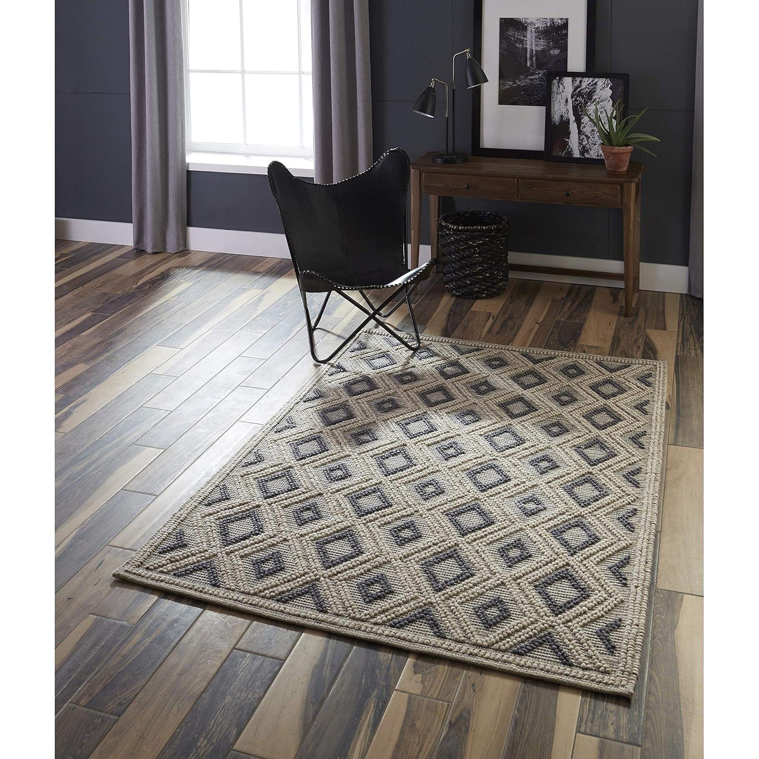 Momeni Andes Hand Woven Wool and Viscose Beige Runner 2'3" X 8'