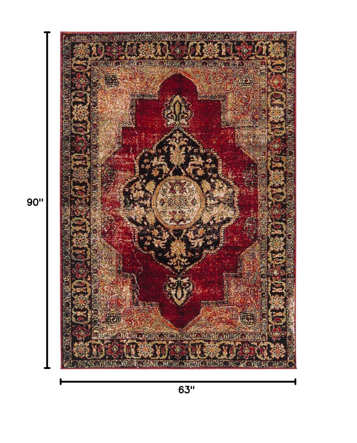 Vintage Hamadan VTH219 Power Loomed Indoor Area Rug - Red/Multi - 5'3"x7'6" - Safavieh