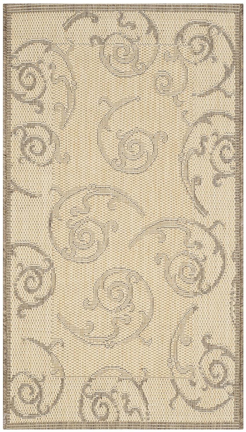SAFAVIEH Courtyard Daniel Floral Indoor/Outdoor Area Rug, 2' x 3'7", Natural/Brown