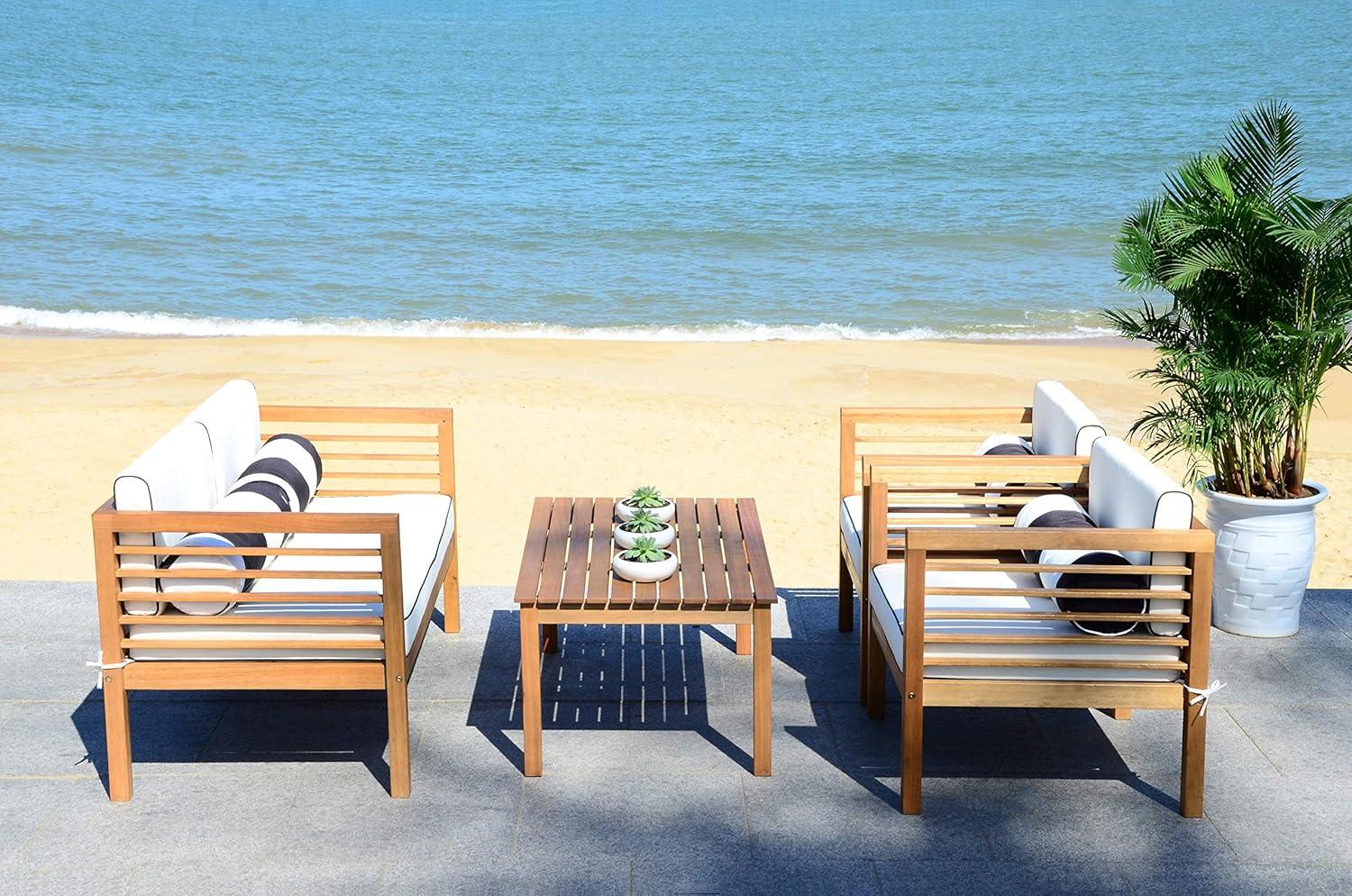 Wade Logan® Arlethe 5 Piece Rattan Sofa Seating Group with Cushions