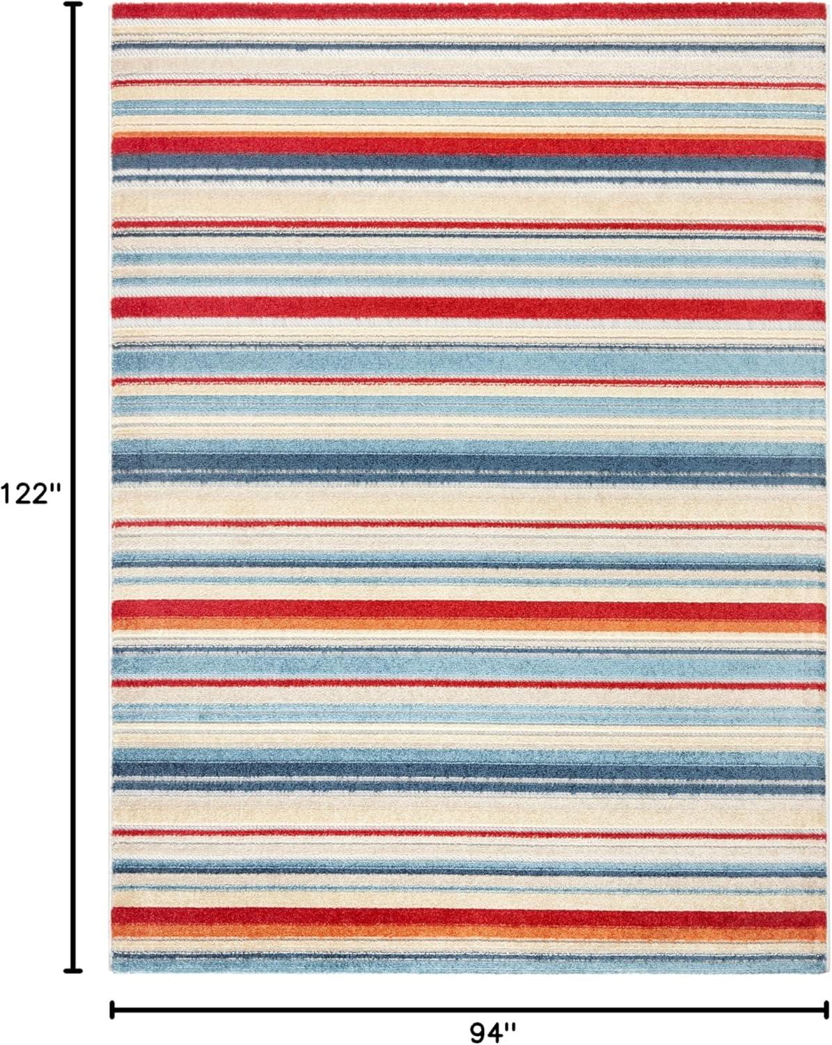 TOWN & COUNTRY EVERYDAY Rio Multicolor Stripe Outdoor Rug Red/Multi