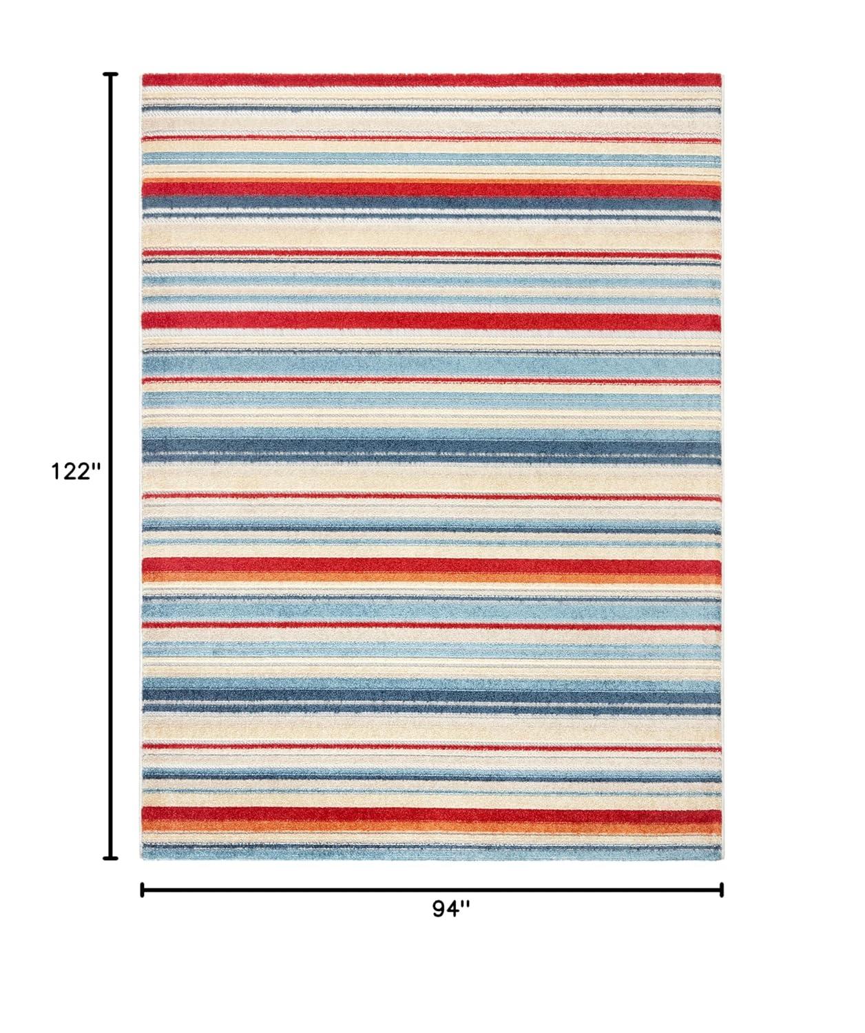 TOWN & COUNTRY EVERYDAY Rio Multicolor Stripe Outdoor Rug Red/Multi