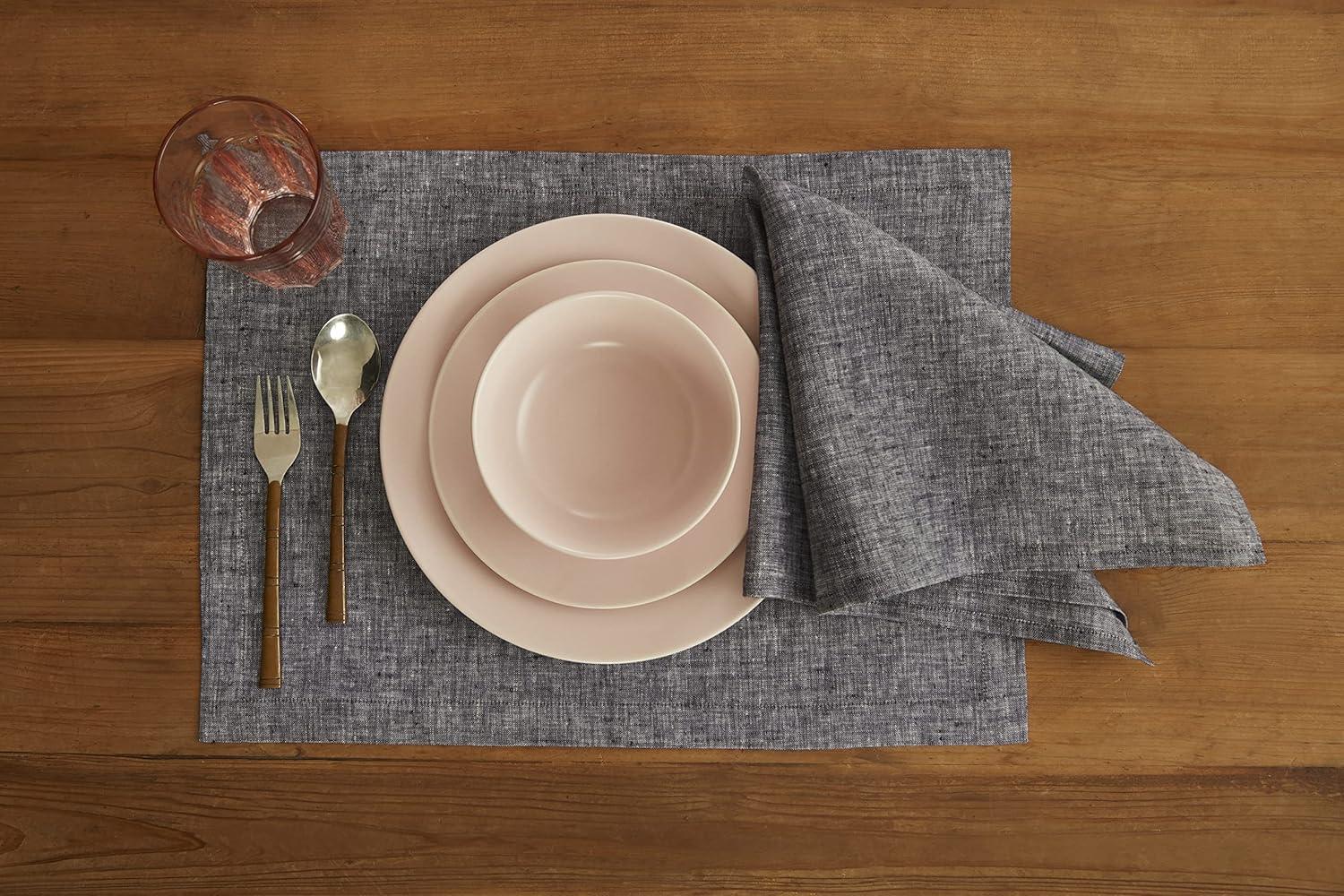 Solino Home 100% Pure Linen Dinner Napkins - Athena (Set of 4)