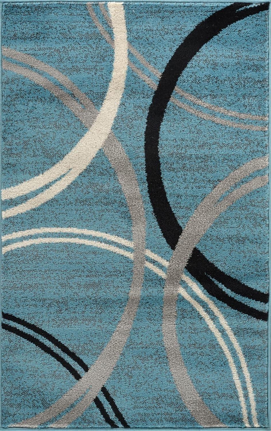 World Rug Gallery Contemporary Abstract Circles Design Area Rug