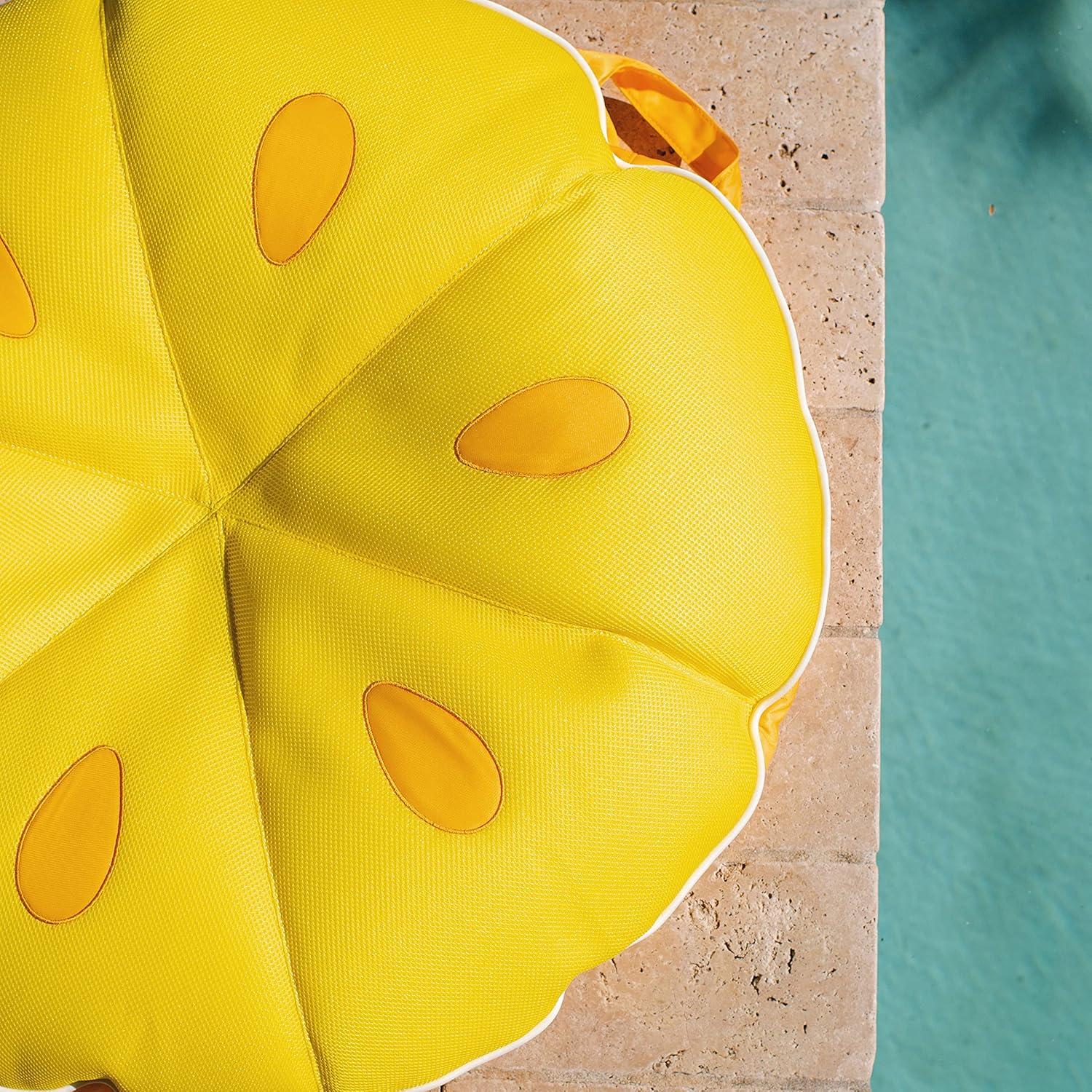Big Joe Fruit Slice Float No Inflation Needed Pool Lounger, Watermelon Mesh, Quick Draining Fabric, 4 feet Big