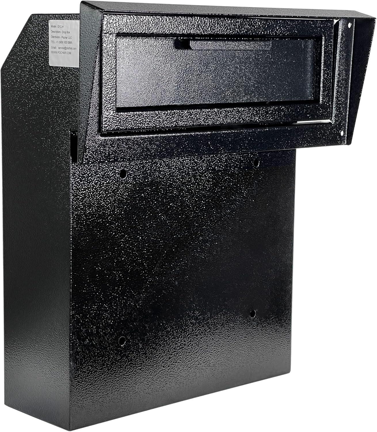 Pochar12.00 x 4.25 x 16.00 in Black Steel 1-Slot Mailboxes, Rust Resistant