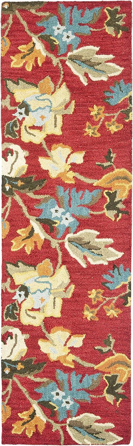 Blossom BLM672 Hand Hooked Area Rug - Red/Multi - 8'x10' - Safavieh.