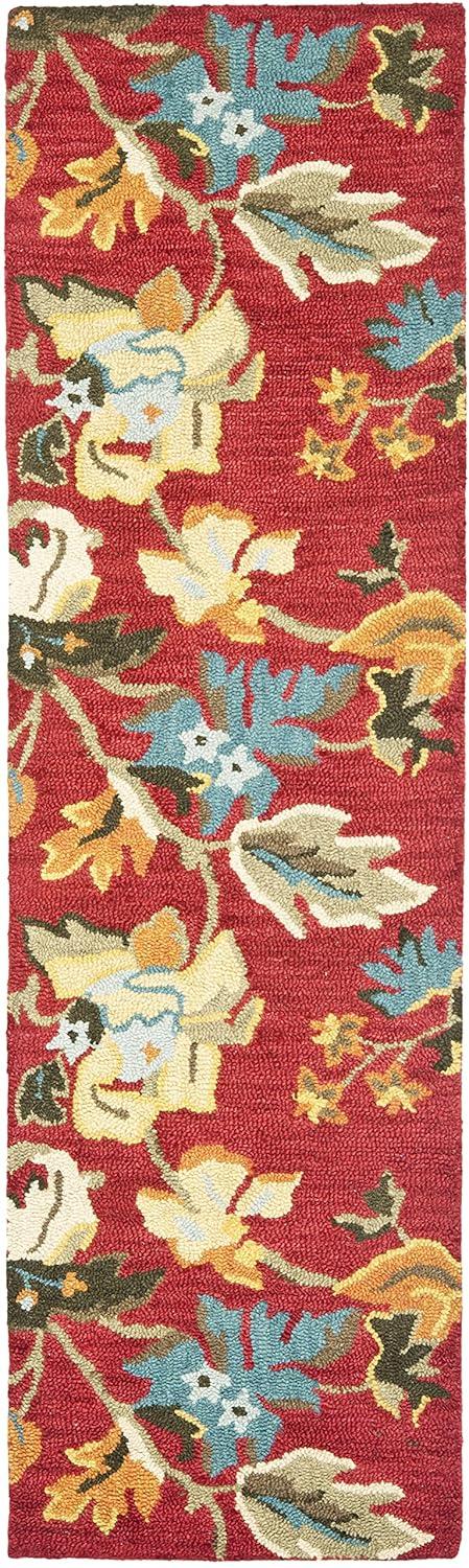 Blossom BLM672 Hand Hooked Area Rug - Red/Multi - 8'x10' - Safavieh.