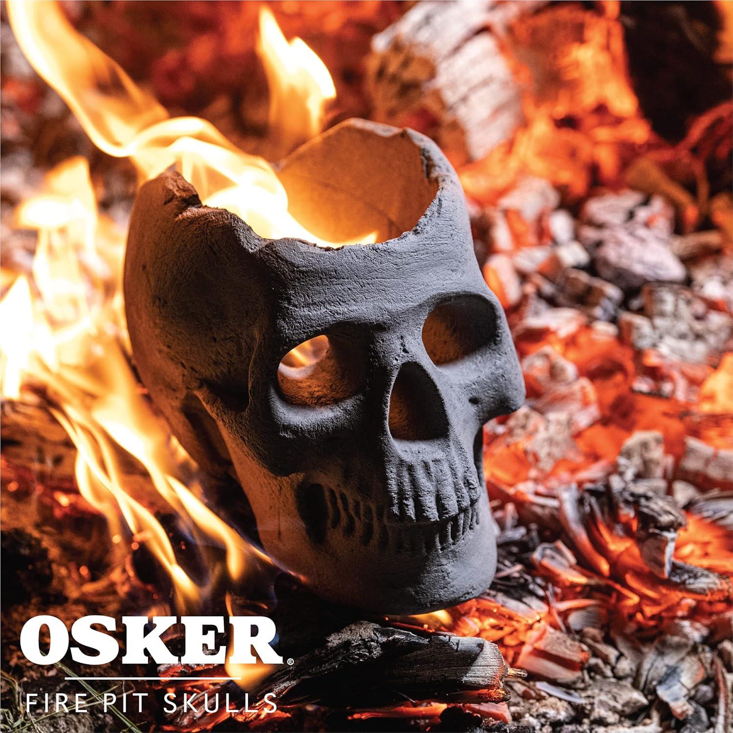 Kepooman Halloween Decorations,Halloween Fire Pit Skull Halloween Decoration-Beige