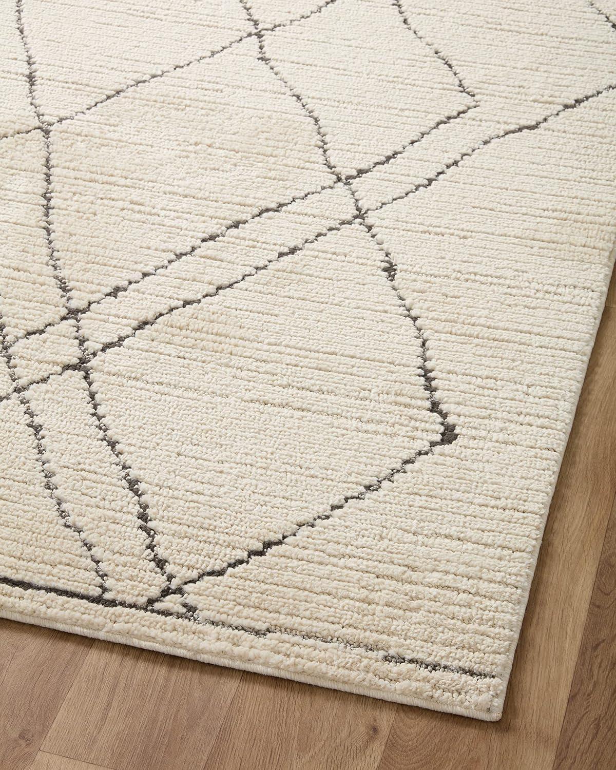 Loloi II Fabian Ivory / Charcoal 2'-7" x 7'-6" Area Rug