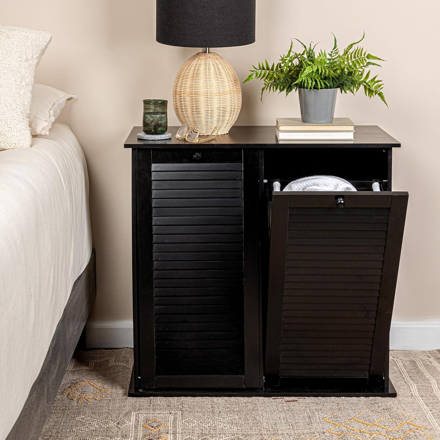 Tilt-out Cabinet Laundry Sorter with Shutter Front