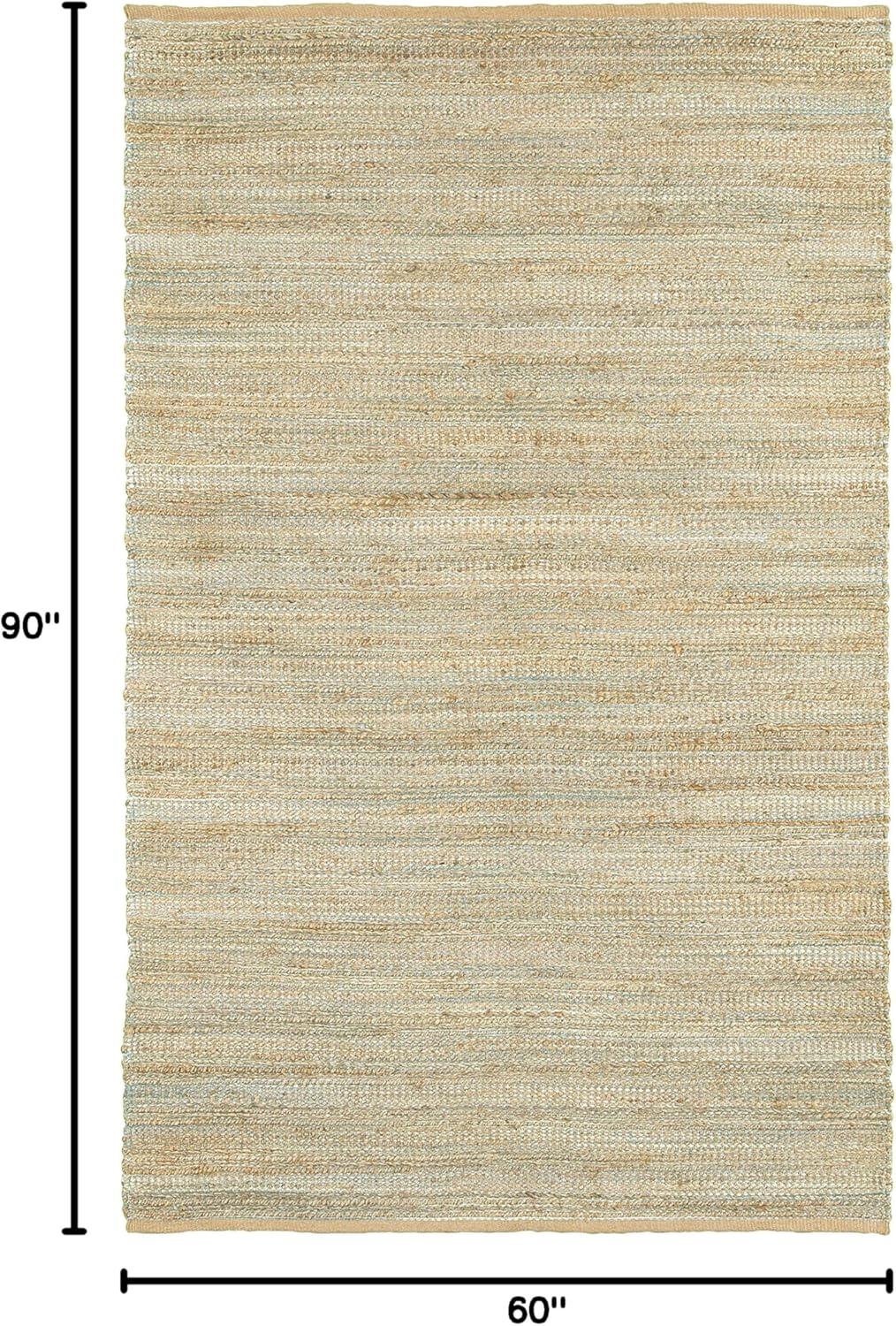LR Resources Natural Fiber LR03337-SPA5079 Spa Blue Rectangle 5 X 7 ft 9 inch Plush Indoor Area Rug, 5' x 7'9",