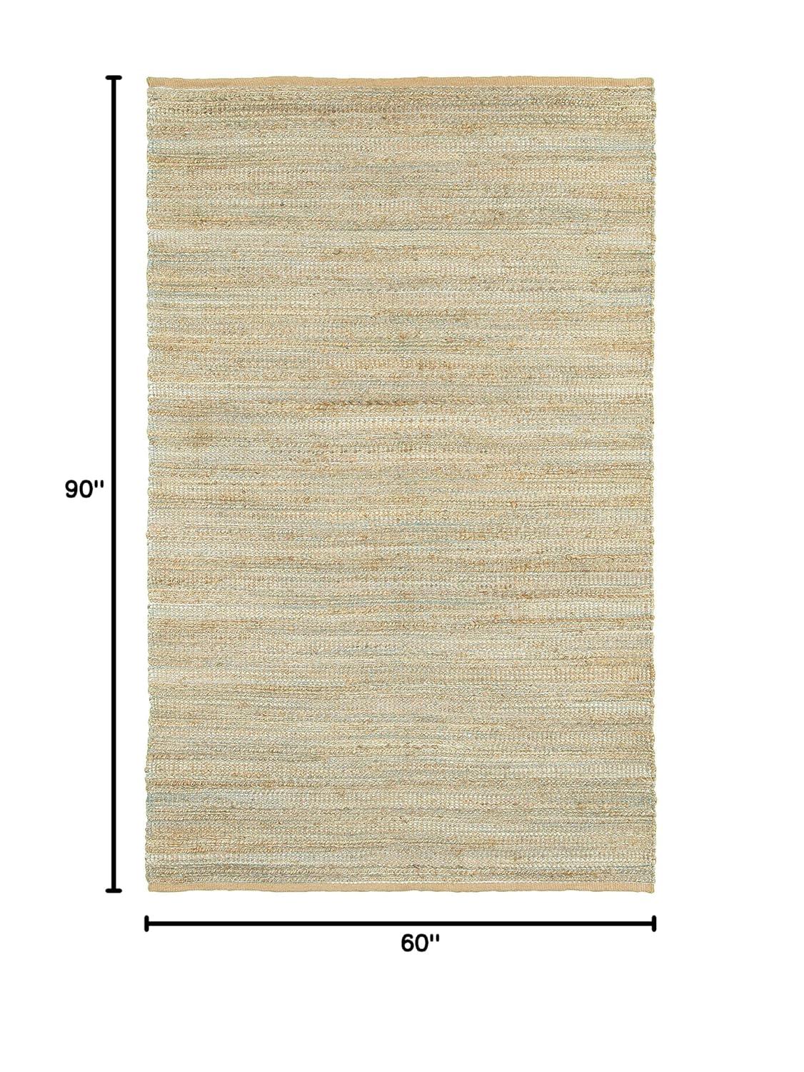 LR Resources Natural Fiber LR03337-SPA5079 Spa Blue Rectangle 5 X 7 ft 9 inch Plush Indoor Area Rug, 5' x 7'9",
