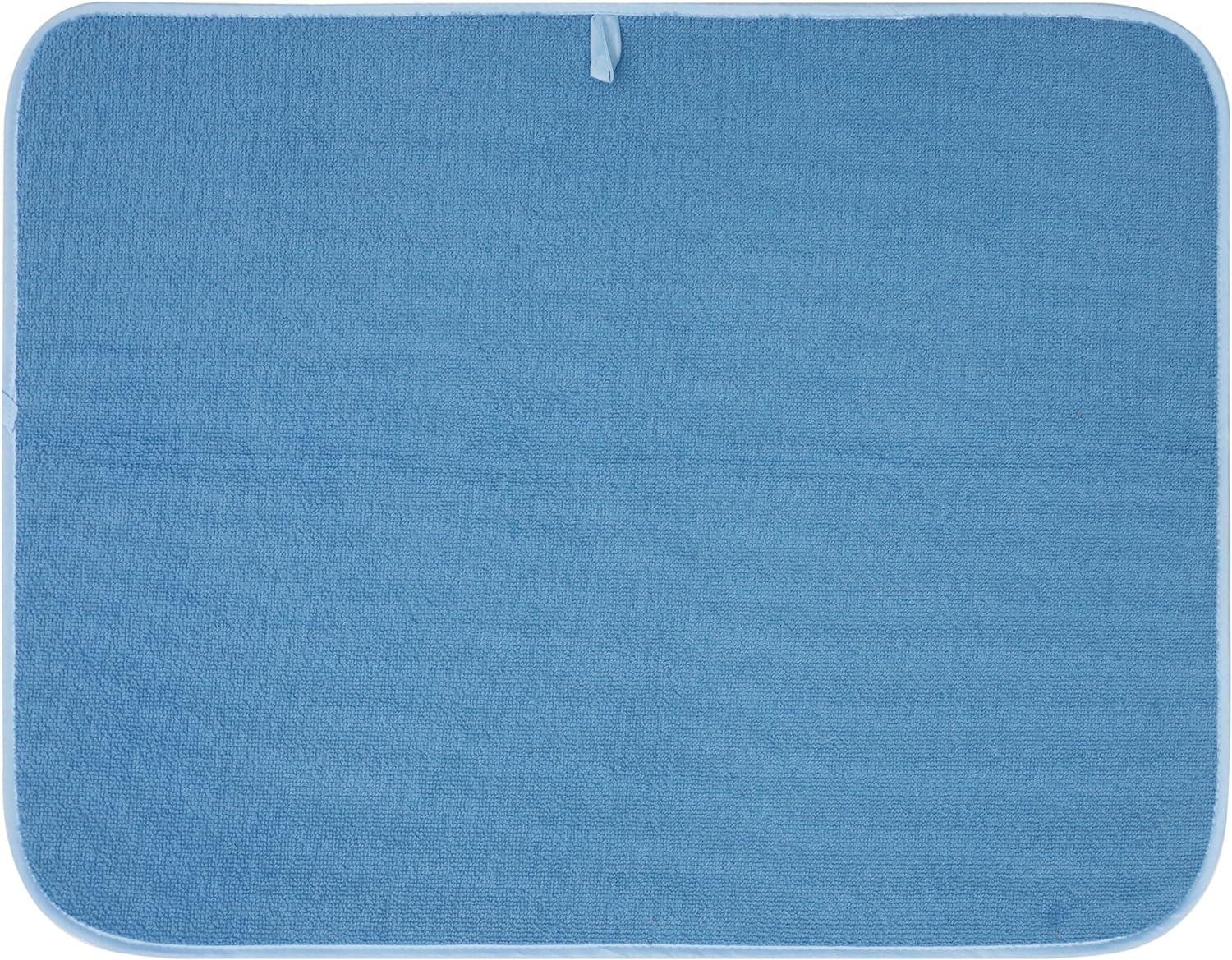 Extra Large Blue Microfiber Foldable Dish Drying Mat