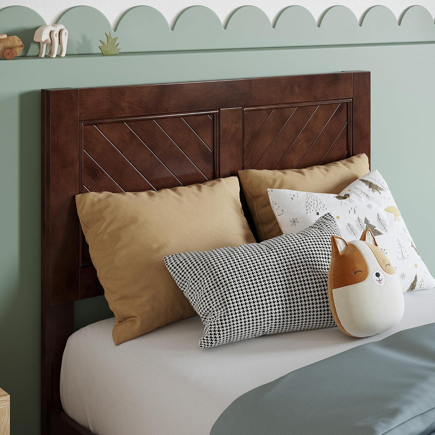 AFI Furnishings Berkshire Twin Solid Wood Low Profile Platform Bed in Walnut