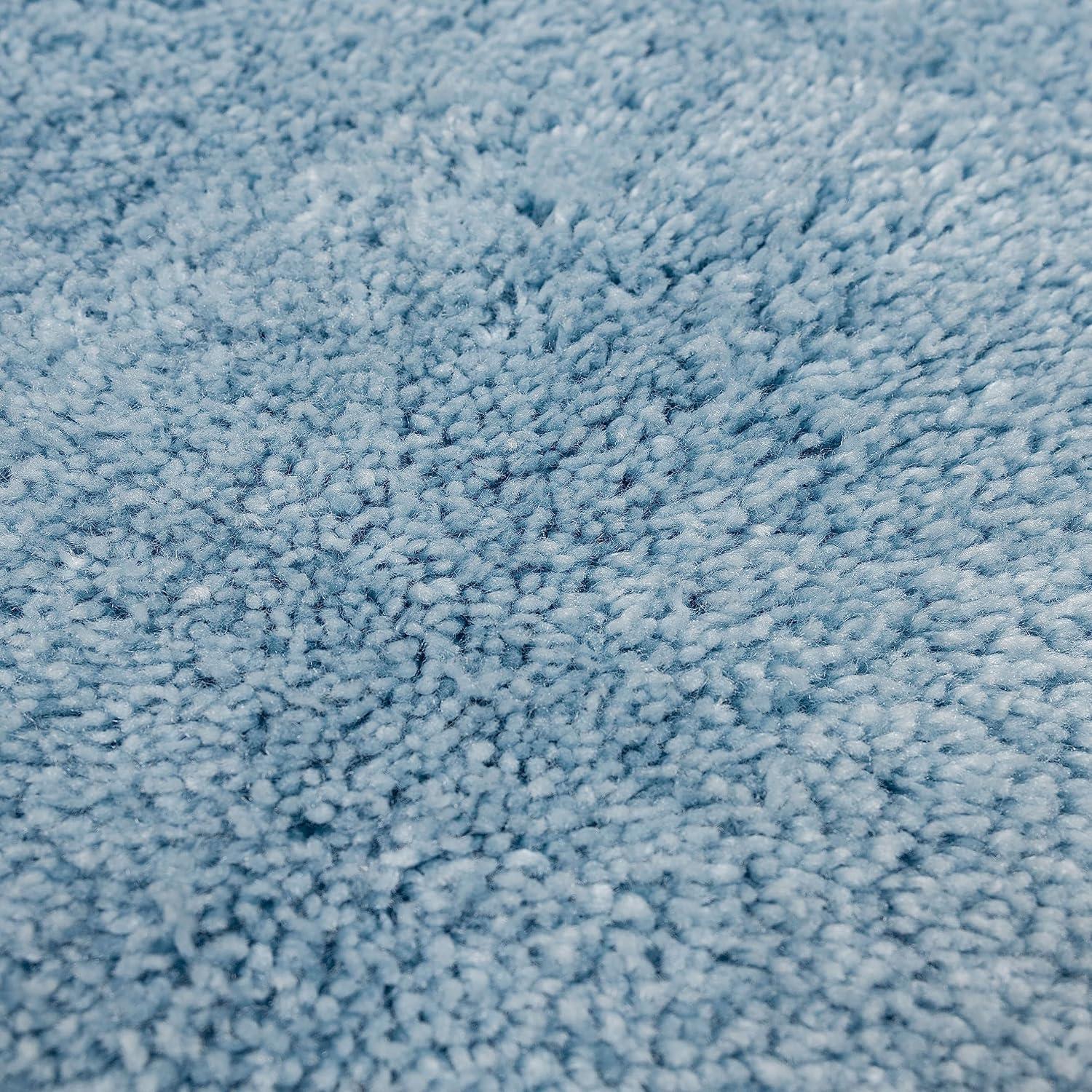 BrylaneHome The Elegance Bath Rug Collection - Bath Rug - 17" W 24" L, Sky Blue