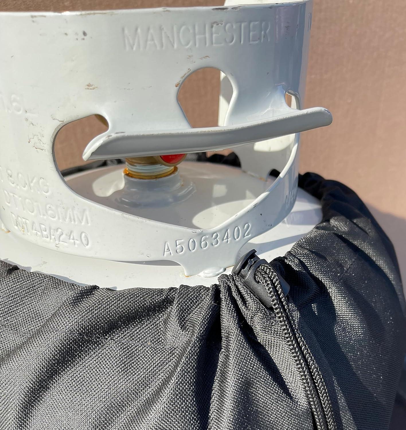 King Kooker Fabric Propane Tank Cover 20lb, Heavy Duty Tank Cover with Adjustable Drawstrings, Dress Up Your Gas Grill, Durable and Convenient, Fits Standard 20lb Tank Cylinder, Weather Resistant