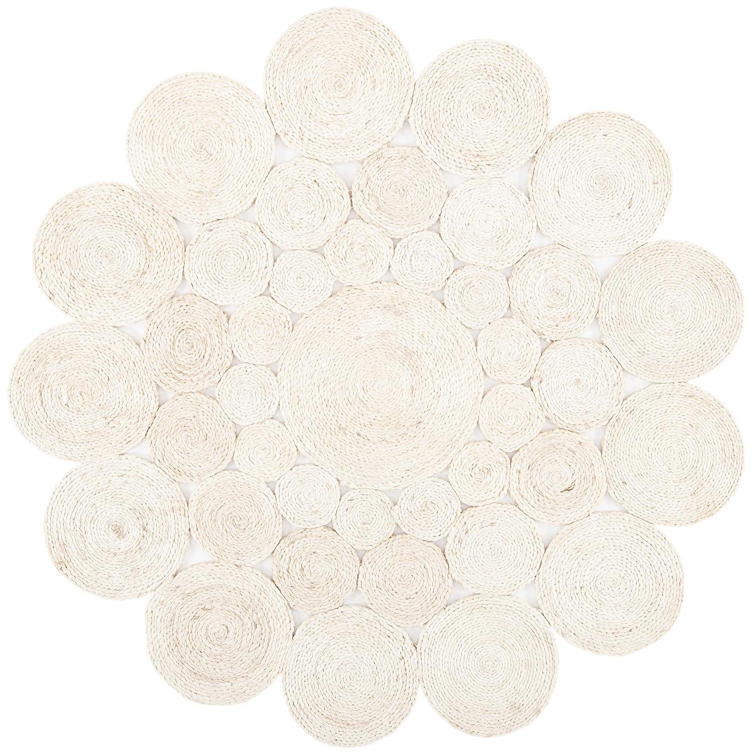 Natural Fiber NF363 Hand Woven Area Rug - Ivory - 7' round - Safavieh.