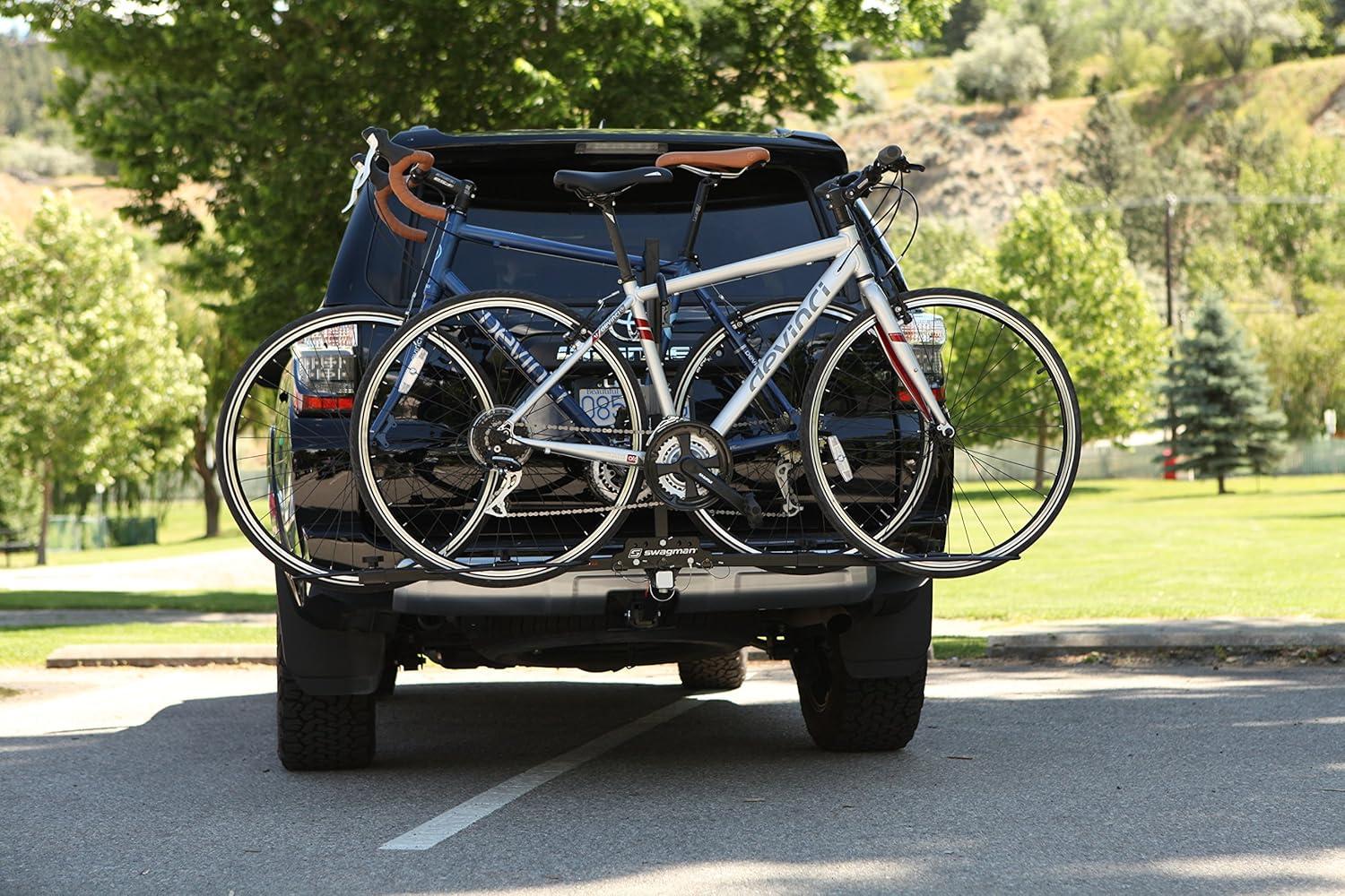 Black Steel Folding Hitch Mount Bike Rack for 2 Bicycles