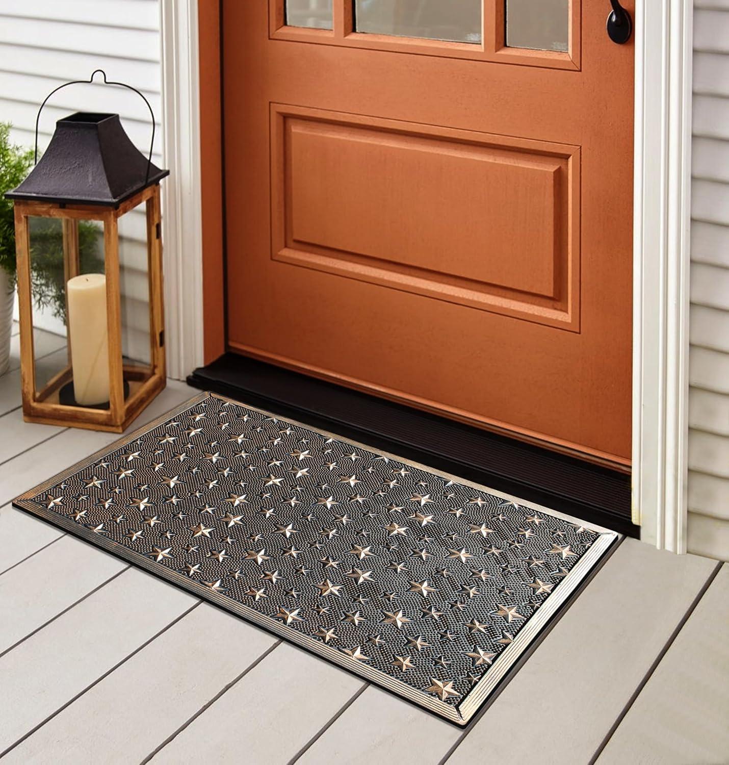 A1HC Good Luck Design Rubber Pin Welcome Door Mats 24"x36" for Outdoor Entrance, Fun Designed Doormat, Welcome Mats for Front Door Non-Slip Backing Rubber Doormat for Indoor Outdoor Use