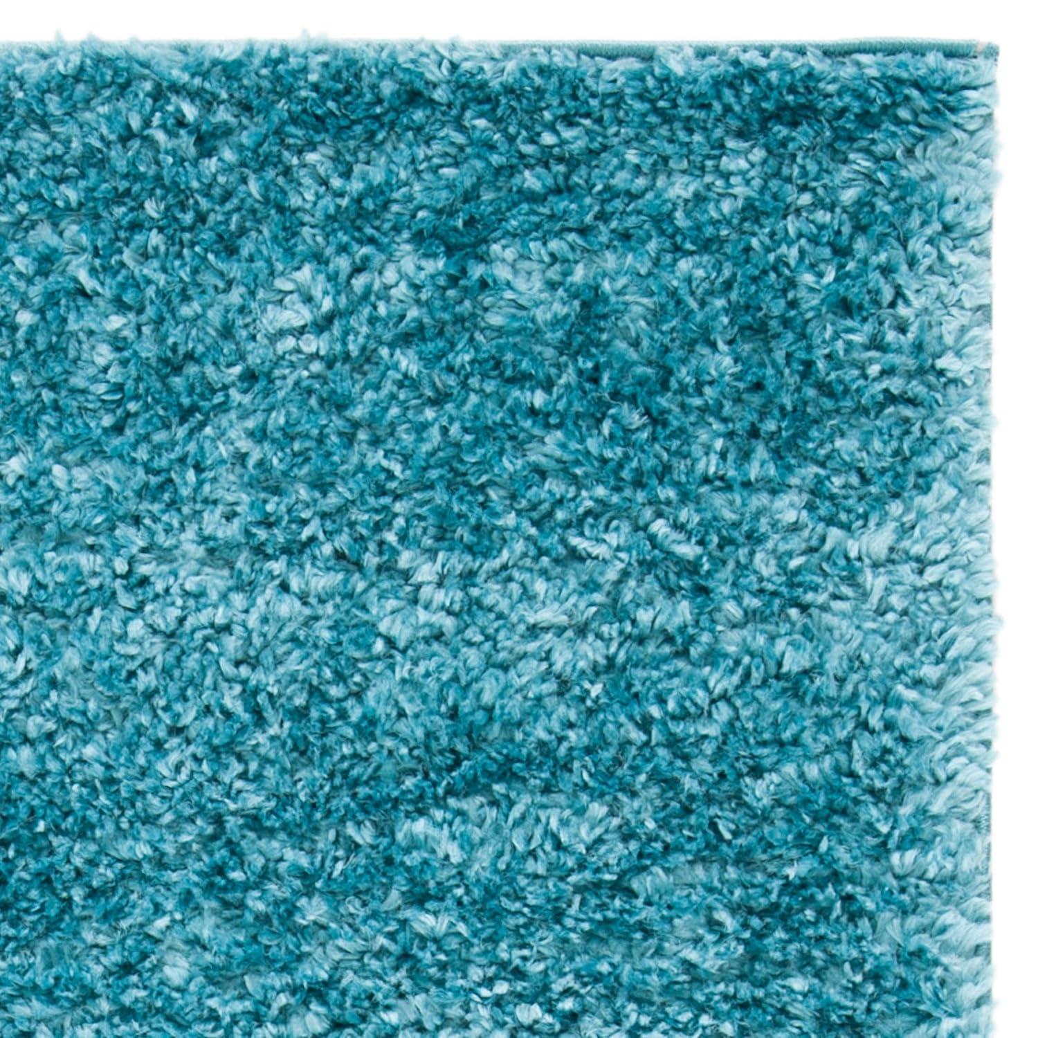 August Shag 900 AUG900 Power Loomed Indoor Area Rug - Turquoise - 6'7"x6'7" - Safavieh