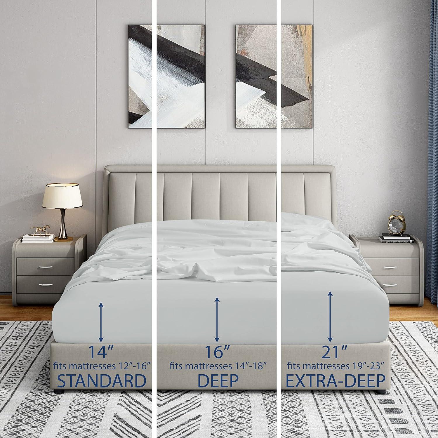 1800 Series 16 Inch Deep Microfiber Fitted Sheet