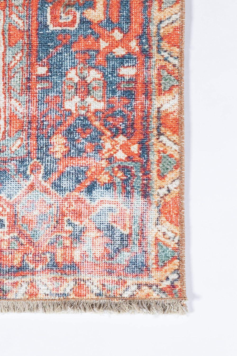 5'6"x8'6" Chandler Medallion Area Rug Red - Momeni: Bohemian Shibori Pattern, Medium Pile, Indoor Use, 6x8 Rug