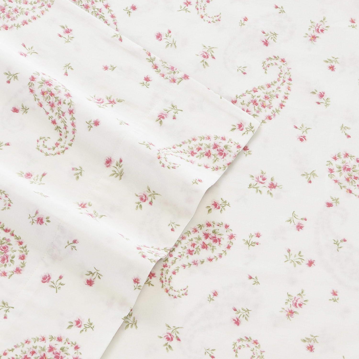 Bristol Paisley Sheet Set (King) Pink 300 Thread Count - Laura Ashley